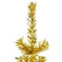 Medio árbol de Navidad artificial con soporte dorado 150 cm