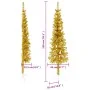 Medio árbol de Navidad artificial con soporte dorado 150 cm by , Christmas trees - Ref: Foro24-344590, Price: 13,43 €, Discou...