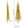 Medio árbol de Navidad artificial con soporte dorado 150 cm by , Christmas trees - Ref: Foro24-344590, Price: 13,55 €, Discou...