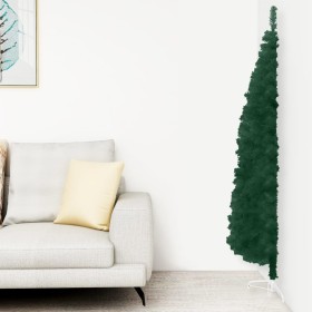 Medio árbol de Navidad artificial con soporte verde 120 cm