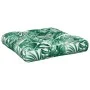 Cushion for pallets, leaf print fabric, 60x61.5x10 cm by , Cushions for chairs and sofas - Ref: Foro24-360890, Price: 21,53 €...