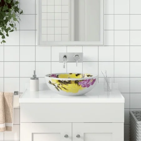 Round multicolored ceramic countertop washbasin Φ41x14 cm by , Sinks - Ref: Foro24-155054, Price: 100,95 €, Discount: %