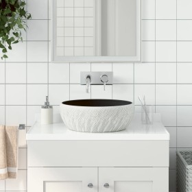 Lavabo sobre encimera redondo cerámica negro y gris Φ41x14 cm de , Lavabos - Ref: Foro24-155061, Precio: 95,38 €, Descuento: %