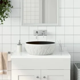 Round black and grey ceramic countertop sink Φ41x14 cm by , Sinks - Ref: Foro24-155061, Price: 98,93 €, Discount: %