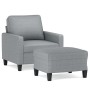 Armchair with stool light gray fabric 60 cm by , Sofas - Ref: Foro24-3201029, Price: 184,13 €, Discount: %