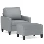 Sillón con taburete tela gris claro 60 cm de , Sofás - Ref: Foro24-3201029, Precio: 180,77 €, Descuento: %