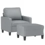 Sillón con taburete tela gris claro 60 cm de , Sofás - Ref: Foro24-3201029, Precio: 180,77 €, Descuento: %