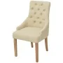 Esszimmerstühle 2 Einheiten aus cremefarbenem Stoff von vidaXL, Essstühle - Ref: Foro24-243637, Preis: 270,40 €, Rabatt: %