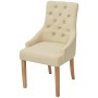 Esszimmerstühle 2 Einheiten aus cremefarbenem Stoff von vidaXL, Essstühle - Ref: Foro24-243637, Preis: 254,40 €, Rabatt: %