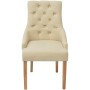 Esszimmerstühle 2 Einheiten aus cremefarbenem Stoff von vidaXL, Essstühle - Ref: Foro24-243637, Preis: 254,40 €, Rabatt: %