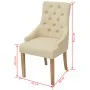 Esszimmerstühle 2 Einheiten aus cremefarbenem Stoff von vidaXL, Essstühle - Ref: Foro24-243637, Preis: 270,40 €, Rabatt: %