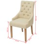 Esszimmerstühle 2 Einheiten aus cremefarbenem Stoff von vidaXL, Essstühle - Ref: Foro24-243637, Preis: 254,40 €, Rabatt: %