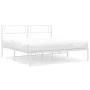 White metal bed frame with headboard 160x200 cm by , Beds and slatted bases - Ref: Foro24-372329, Price: 116,45 €, Discount: %