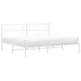 White metal bed frame with headboard 160x200 cm by , Beds and slatted bases - Ref: Foro24-372329, Price: 116,45 €, Discount: %