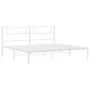 White metal bed frame with headboard 160x200 cm by , Beds and slatted bases - Ref: Foro24-372329, Price: 116,45 €, Discount: %