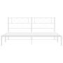 Bettgestell aus weißem Metall mit Kopfteil 160x200 cm von , Betten und Lattenroste - Ref: Foro24-372329, Preis: 116,45 €, Rab...