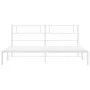 White metal bed frame with headboard 160x200 cm by , Beds and slatted bases - Ref: Foro24-372329, Price: 116,45 €, Discount: %