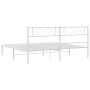 Bettgestell aus weißem Metall mit Kopfteil 160x200 cm von , Betten und Lattenroste - Ref: Foro24-372329, Preis: 116,45 €, Rab...