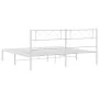 White metal bed frame with headboard 160x200 cm by , Beds and slatted bases - Ref: Foro24-372329, Price: 116,45 €, Discount: %