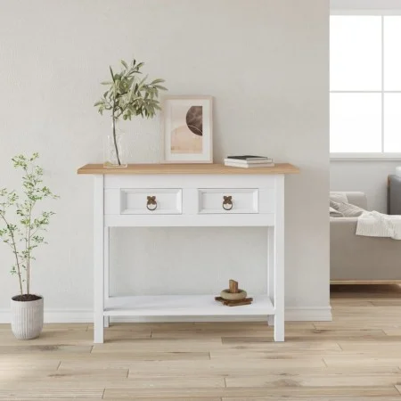 Corona Range console table in white Mexican pine 90x34.5x73 cm by , Side tables - Ref: Foro24-282646, Price: 88,32 €, Discoun...