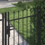 Cancela de valla con una puerta y puntas acero negro 1x1,2 m