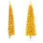Medio árbol de Navidad artificial con soporte dorado 120 cm by , Christmas trees - Ref: Foro24-344589, Price: 11,65 €, Discou...