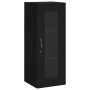 Aparador de madera contrachapada negro 34,5x34x180 cm by , Sideboards - Ref: Foro24-3199202, Price: 106,82 €, Discount: %