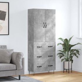 Hoher Schrank aus grauem Beton-Sperrholz, 69,5x34x180 cm. von , Sideboards - Ref: Foro24-3198085, Preis: 172,00 €, Rabatt: %