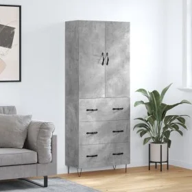 Hoher Schrank aus grauem Beton-Sperrholz, 69,5x34x180 cm. von , Sideboards - Ref: Foro24-3198085, Preis: 168,92 €, Rabatt: %