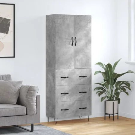 Aparador alto madera contrachapada gris hormigón 69,5x34x180 cm by , Sideboards - Ref: Foro24-3198085, Price: 169,79 €, Disco...