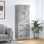 Aparador alto madera contrachapada gris hormigón 69,5x34x180 cm de , Aparadores - Ref: Foro24-3198085, Precio: 177,53 €