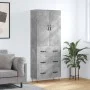 Aparador alto madera contrachapada gris hormigón 69,5x34x180 cm by , Sideboards - Ref: Foro24-3198085, Price: 169,79 €, Disco...
