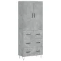 Aparador alto madera contrachapada gris hormigón 69,5x34x180 cm by , Sideboards - Ref: Foro24-3198085, Price: 169,79 €, Disco...