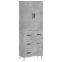 Aparador alto madera contrachapada gris hormigón 69,5x34x180 cm de , Aparadores - Ref: Foro24-3198085, Precio: 172,00 €, Desc...