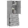 Aparador alto madera contrachapada gris hormigón 69,5x34x180 cm de , Aparadores - Ref: Foro24-3198085, Precio: 172,00 €, Desc...