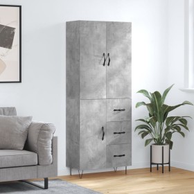 Aparador alto madera contrachapada gris hormigón 69,5x34x180 cm de , Aparadores - Ref: Foro24-3198093, Precio: 169,19 €, Desc...