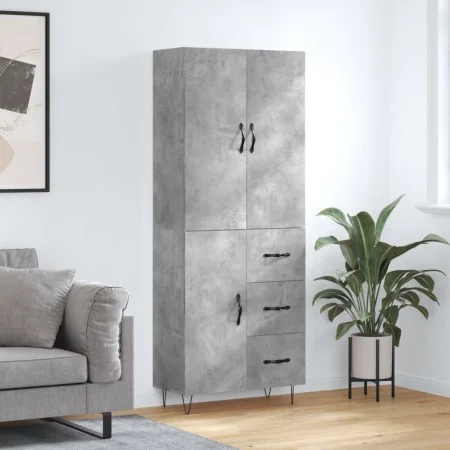Concrete gray plywood tall sideboard 69.5x34x180 cm by , Sideboards - Ref: Foro24-3198093, Price: 166,64 €, Discount: %