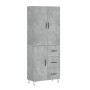 Aparador alto madera contrachapada gris hormigón 69,5x34x180 cm de , Aparadores - Ref: Foro24-3198093, Precio: 174,92 €