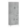 Aparador alto madera contrachapada gris hormigón 69,5x34x180 cm de , Aparadores - Ref: Foro24-3198093, Precio: 167,00 €, Desc...