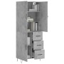 Aparador alto madera contrachapada gris hormigón 69,5x34x180 cm de , Aparadores - Ref: Foro24-3198093, Precio: 174,92 €