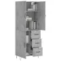 Concrete gray plywood tall sideboard 69.5x34x180 cm by , Sideboards - Ref: Foro24-3198093, Price: 166,64 €, Discount: %