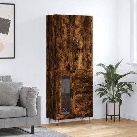 Aparador alto madera contrachapada roble ahumado 69,5x34x180 cm de , Aparadores - Ref: Foro24-3198102, Precio: 169,52 €, Desc...