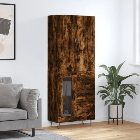 Aparador alto madera contrachapada roble ahumado 69,5x34x180 cm by , Sideboards - Ref: Foro24-3198102, Price: 167,10 €, Disco...