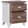 Mesitas de noche con 2 cajones 2 unidades marrón y blanco de vidaXL, Mesitas de noche - Ref: Foro24-242042, Precio: 68,20 €, ...