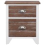 Mesitas de noche con 2 cajones 2 unidades marrón y blanco de vidaXL, Mesitas de noche - Ref: Foro24-242042, Precio: 68,20 €, ...
