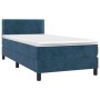 Cama box spring colchón y LED terciopelo azul oscuro 90x190 cm de , Camas y somieres - Ref: Foro24-3134319, Precio: 293,15 €,...