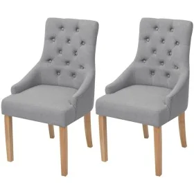 Esszimmerstühle 2 Einheiten hellgrauer Stoff von vidaXL, Essstühle - Ref: Foro24-243635, Preis: 201,50 €, Rabatt: %