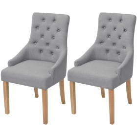 Esszimmerstühle 2 Einheiten hellgrauer Stoff von vidaXL, Essstühle - Ref: Foro24-243635, Preis: 239,81 €, Rabatt: %