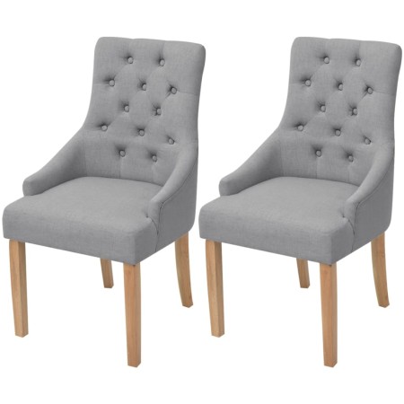 Esszimmerstühle 2 Einheiten hellgrauer Stoff von vidaXL, Essstühle - Ref: Foro24-243635, Preis: 239,81 €, Rabatt: %