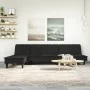 L-förmiges Schlafsofa aus schwarzem Samt, 255 x 140 x 70 cm von , Sofas - Ref: Foro24-3157263, Preis: 432,79 €, Rabatt: %